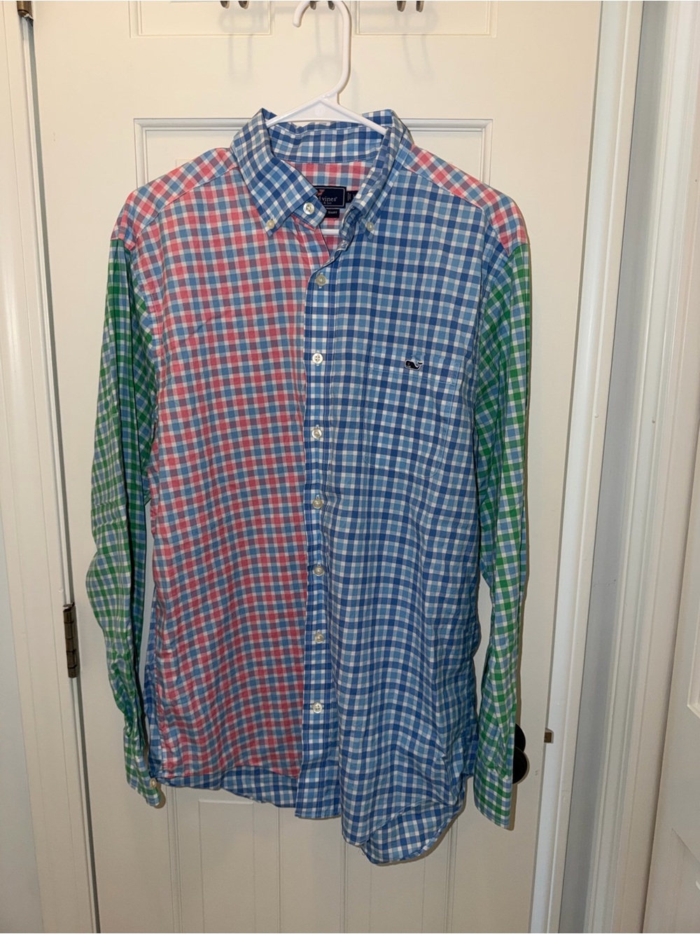 Vineyard Vines Multicolor Patchwork Check Shirt - Blue/Pink/Green